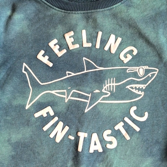 old navy tie dye shark graphic crewneck sweatshirt 18-24 months baby boy - Picture 2 of 6